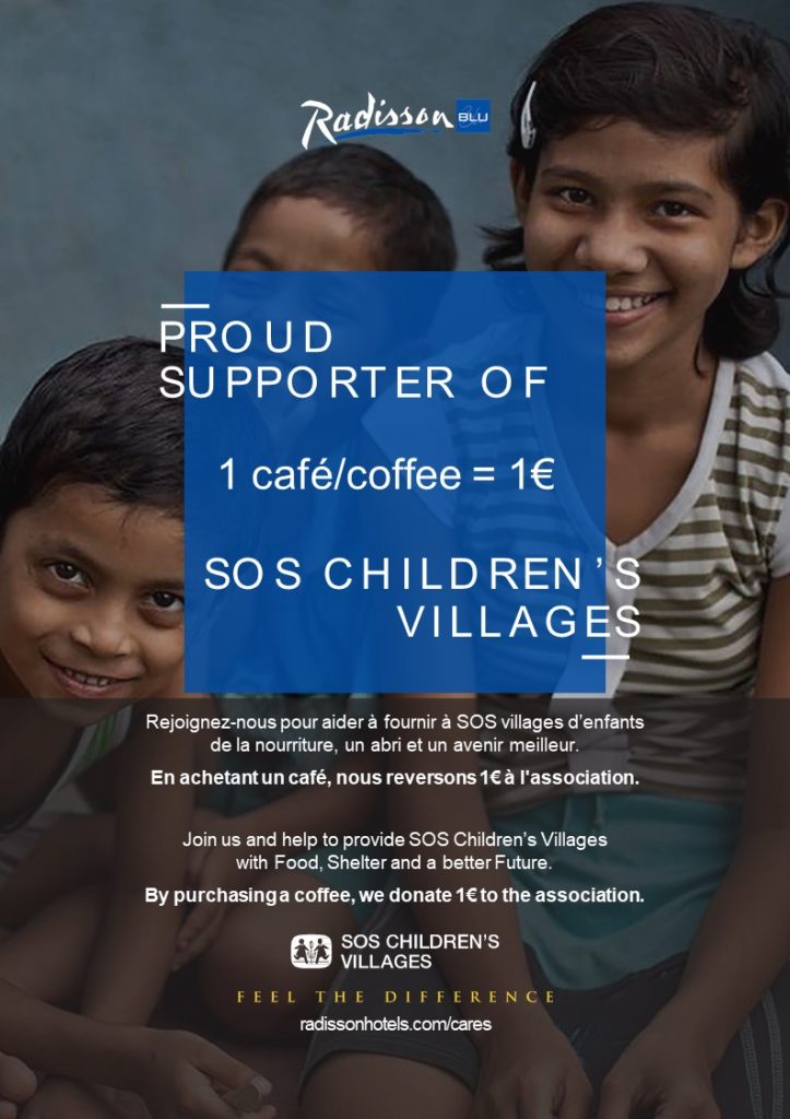 Affiche SOS Village d'enfants : 1 café=1€ reversé